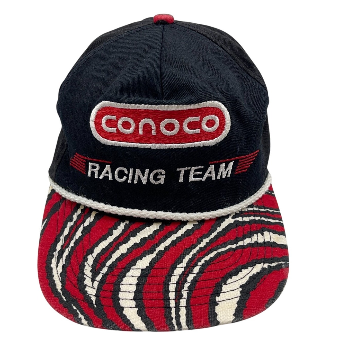 Vintage Conoco Racing Team Snapback Cap Adjustable Hat Nascar Motorsports Red
